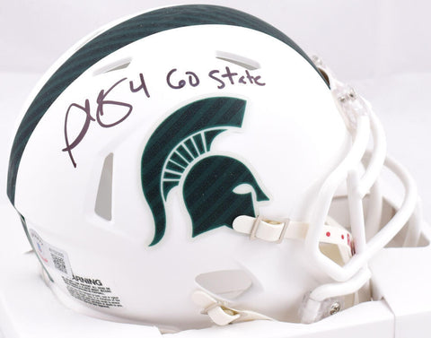 Plaxico Burress Signed Michigan State Speed Mini Helmet w/Go State-BeckettW Holo