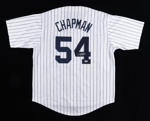 Aroldis Chapman Signed New York Yankees Jersey (Beckett COA) 7xAll Star Pitcher