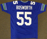 SEAHAWKS BRIAN BOSWORTH AUTOGRAPHED SIGNED FRAMED BLUE JERSEY MCS HOLO 174301