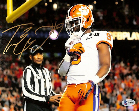 Travis Etienne Signed in Gold 8x10 Clemson Tigers Football Photo BAS