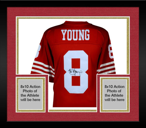 Frmd Steve Young San Francisco 49ers Signed Red Mitchell & Ness Replilca Jersey