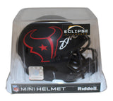 David Mills Autographed Houston Texans Eclipse Mini Helmet Beckett 37281