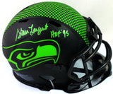 Steve Largent Autographed Seahawks Eclipse Mini Helmet w/ HOF-Beckett W *Green