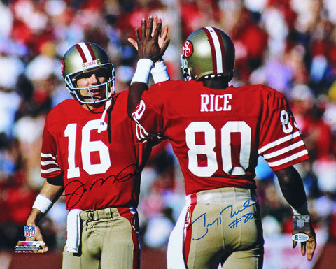 49ers Joe Montana & Jerry Rice Authentic Signed 16x20 Photo BAS Witnessed