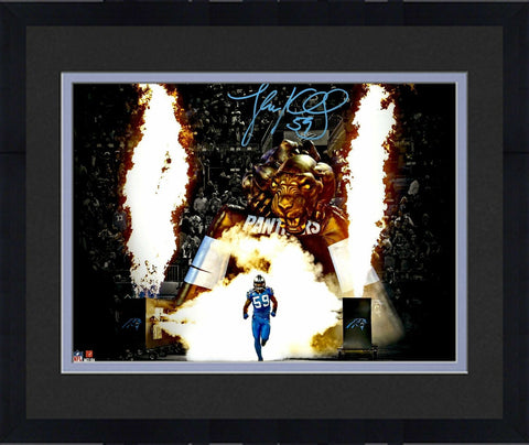 Framed Luke Kuechly Carolina Panthers Signed 11" x 14" Fire Entrance Photo