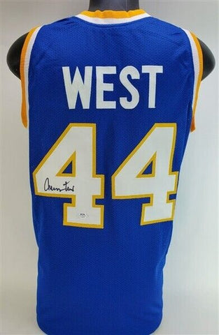 Jerry West Signed West Virginia Mountaineers Jersey (PSA COA) L.A. Lakers Legend