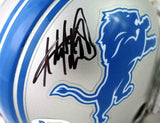 Adrian Peterson Autographed Detroit Lions Mini Helmet- Beckett W *Black