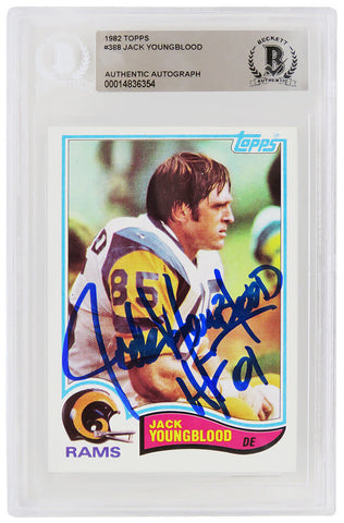 Jack Youngblood autographed Rams 1982 Topps Card #388 w/HF'01 (Beckett)
