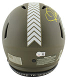 Steelers Jerome Bettis Signed Salute To Service F/S Speed Proline Helmet BAS Wit