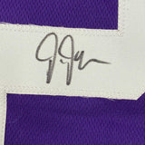 Framed Autographed Justin Jefferson 33x42 LSU Purple College Jersey JSA COA