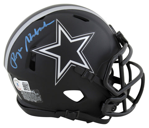 Cowboys Roger Staubach Signed Eclipse Speed Mini Helmet w/ Blue Sig BAS Witness