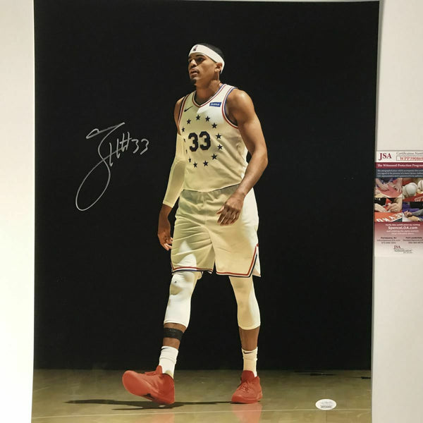 Autographed/Signed TOBIAS HARRIS Philadelphia 76ers Sixers 16x20 Photo JSA COA