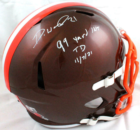 Denzel Ward Signed Cleveland Browns F/S Flash Speed Helmet w/Insc.-BAW Hologram