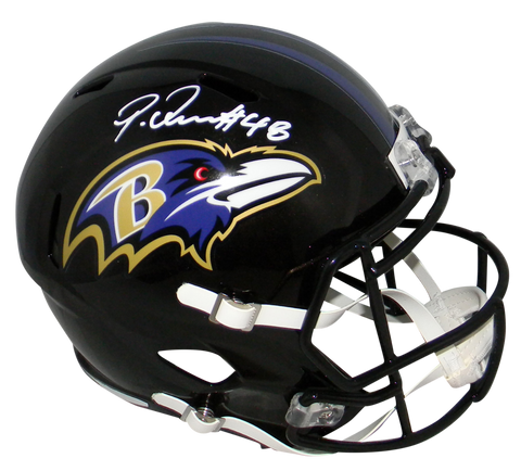 PATRICK QUEEN AUTOGRAPHED SIGNED BALTIMORE RAVENS FULL SIZE SPEED HELMET BECKETT