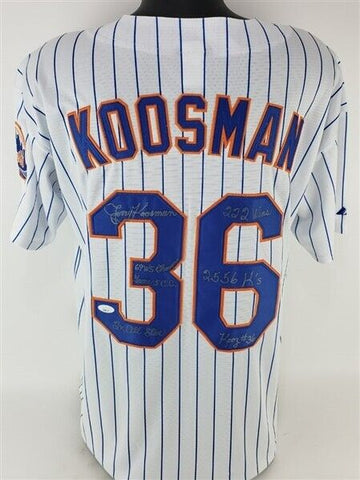 Jerry Koosman 6xStat Inscribed & Signed New York Met Majestic MLB Jersey JSA COA