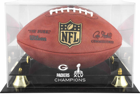 Green Bay Packers Super Bowl XLV Champs Golden Classic Football Display Case