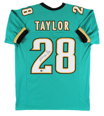 Fred Taylor Authentic Signed Teal Pro Style Jersey Autographed BAS Witnessed