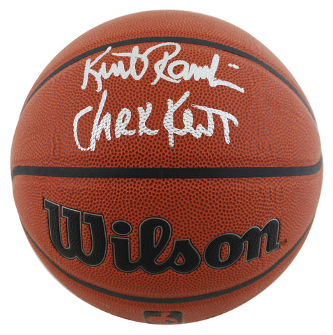 Lakers Kurt Rambis "Clark Kent" Authentic Signed Wilson Basketball BAS Witnessed