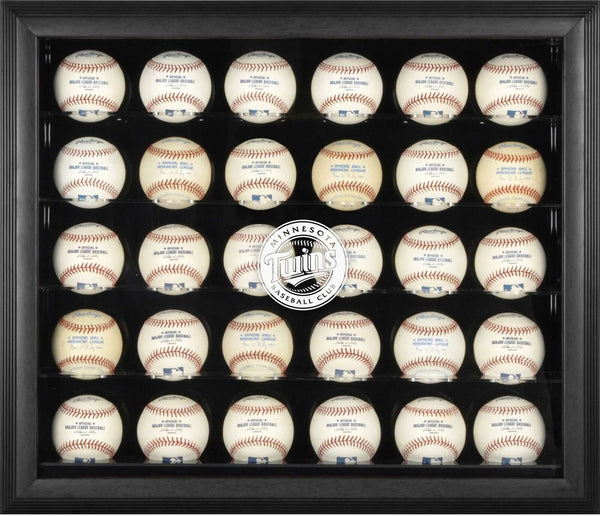 Minnesota Twins Logo Black Framed 30-Ball Display Case-Fanatics