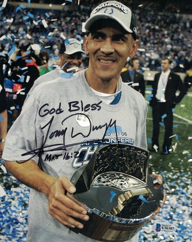 Tony Dungy Autographed/Signed Indianapolis Colts 8x10 Photo BAS 29760