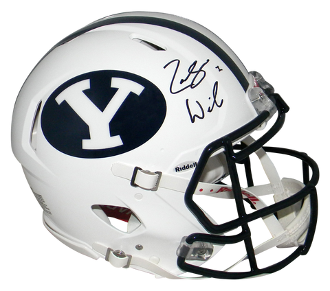 ZACH WILSON AUTOGRAPHED BYU COUGARS FULL SIZE SPEED AUTHENTIC HELMET BECKETT