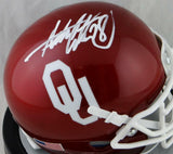 Adrian Peterson Autographed Oklahoma Sooners Schutt Mini Helmet- Beckett Auth *W