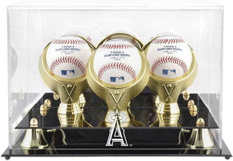 Angels Golden Classic Three Baseball Logo Display Case-Fanatics