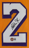 Lakers Magic Johnson Authentic Signed Yellow Jersey w/ White Numbers BAS Witness