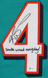 Ricky Williams Signed Dolphin Jersey Inscribed Smoke Weed Everyday (Beckett COA)