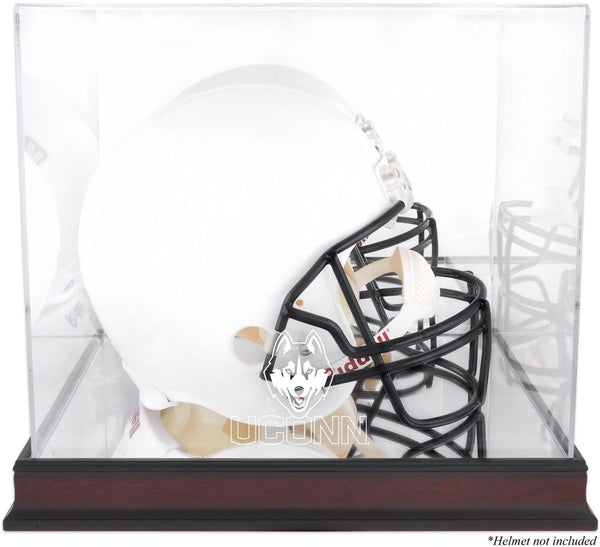 UConn Huskies Mahogany Helmet Logo Display Case w/Mirror Back