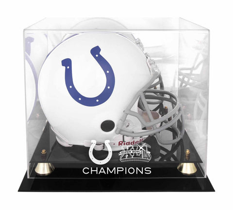 Colts Super Bowl XLI Champs Golden Classic Helmet Logo Display Case