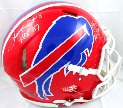 Thurman Thomas Signed Bills 87-01 F/S Speed Authentic Helmet w/2 Insc.-BAW Holo