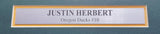 OREGON DUCKS JUSTIN HERBERT AUTOGRAPHED FRAMED GREEN JERSEY BECKETT BAS 200924