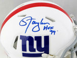 Lawrence Taylor Signed NY Giants Flat White Mini Helmet w/HOF - Beckett W Auth