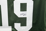 Keyshawn Johnson Autographed/Signed Pro Style Green XL Jersey JSA 28619