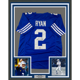 Framed Autographed/Signed Matt Ryan 33x42 Indianapolis Blue Jersey BAS COA