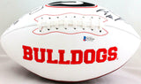 Roquan Smith/Sony Michel Autographed GA Bulldogs Logo Football- Beckett W *Black