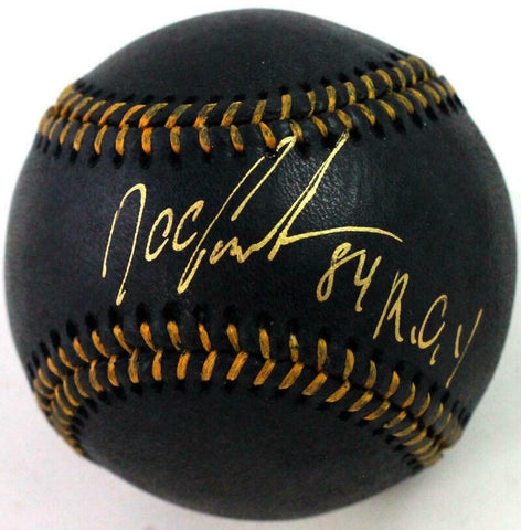 Doc Gooden Autographed Rawlings OML Black Baseball w/ 84 ROY - JSA W Auth *Thin