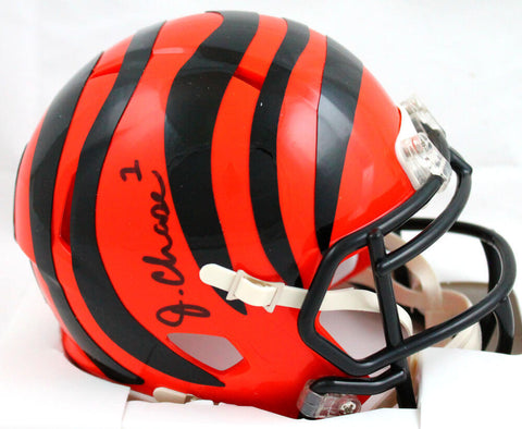 Ja'Marr Chase Autographed Cincinnati Bengals Speed Mini Helmet -Beckett W Holo