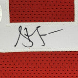 FRAMED Autographed/Signed STEVE FRANCIS 33x42 Houston Red Jersey JSA COA Auto