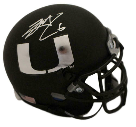 Lamar Miller Autographed/Signed Miami Hurricanes Schutt Mini Helmet JSA 22694