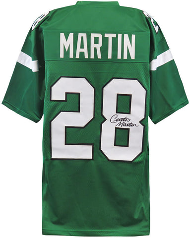 Curtis Martin (JETS) Signed Light Green Custom Football Jersey - (SCHWARTZ COA)