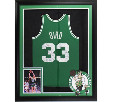Larry Bird Signed Boston Celtics LED Framed Mitchell & Ness Diamond Jersey