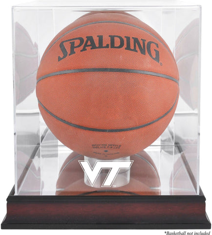 Virginia Tech Hokies Mahogany Antique Finish Logo Basketball Case & Mirror Back