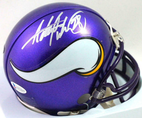 Adrian Peterson Autographed Minnesota Vikings 06-12 TB Mini Helmet-Beckett W *S