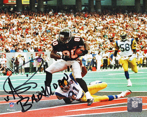 Andre Rison Signed Falcons TD Catch 8x10 Photo w/Bad Moon (Black Ink) - (SS COA)