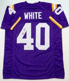 Devin White Autographed Purple College Style Jersey- Beckett W Auth *4