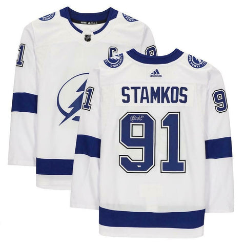 STEVEN STAMKOS Autographed Lightning Authentic Adidas White Jersey FANATICS