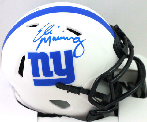 Eli Manning Autographed New York Giants Lunar Speed Mini Helmet- Fanatics W*Blue