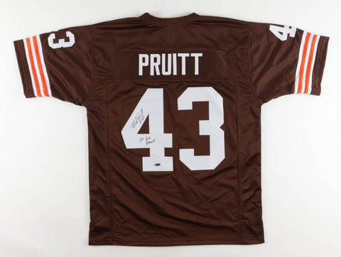 Mike Pruitt Signed Cleveland Browns Jersey Insc "2xPro Bowl" (Playball Ink Holo)